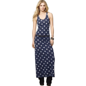 Denim & Supply Ralph Lauren‎ Size M Patriotic Stars Racerback Tank Maxi Dress